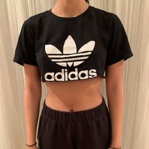 Adidas original logo crop top